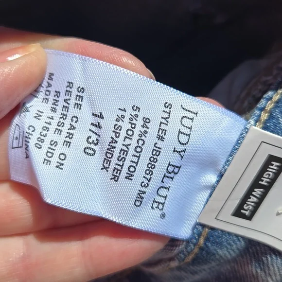 "JUDY BLUE" Blue Retro Wide Leg Jeans Sz 11/30 - Picture 6 of 6